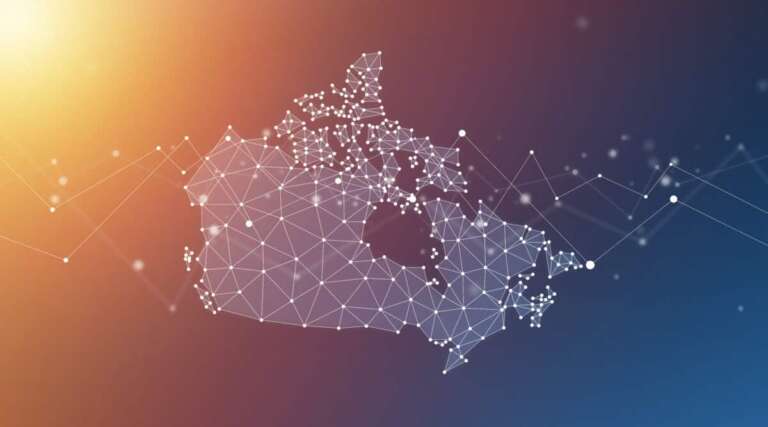 Map of Canada showing connectivity